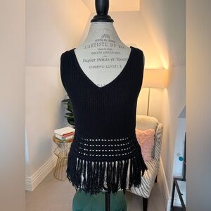 Club Monaco Knit Tank with Fringe
